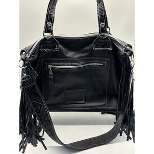 Dancing Cactus Designs leather purse black Shoulder Crossbody fringe Western